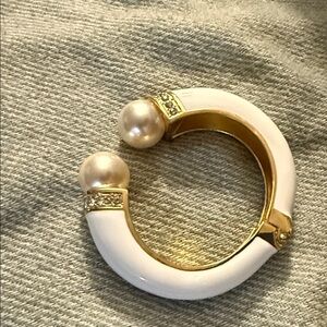 Elegant Gold and White Cuff Bracelet